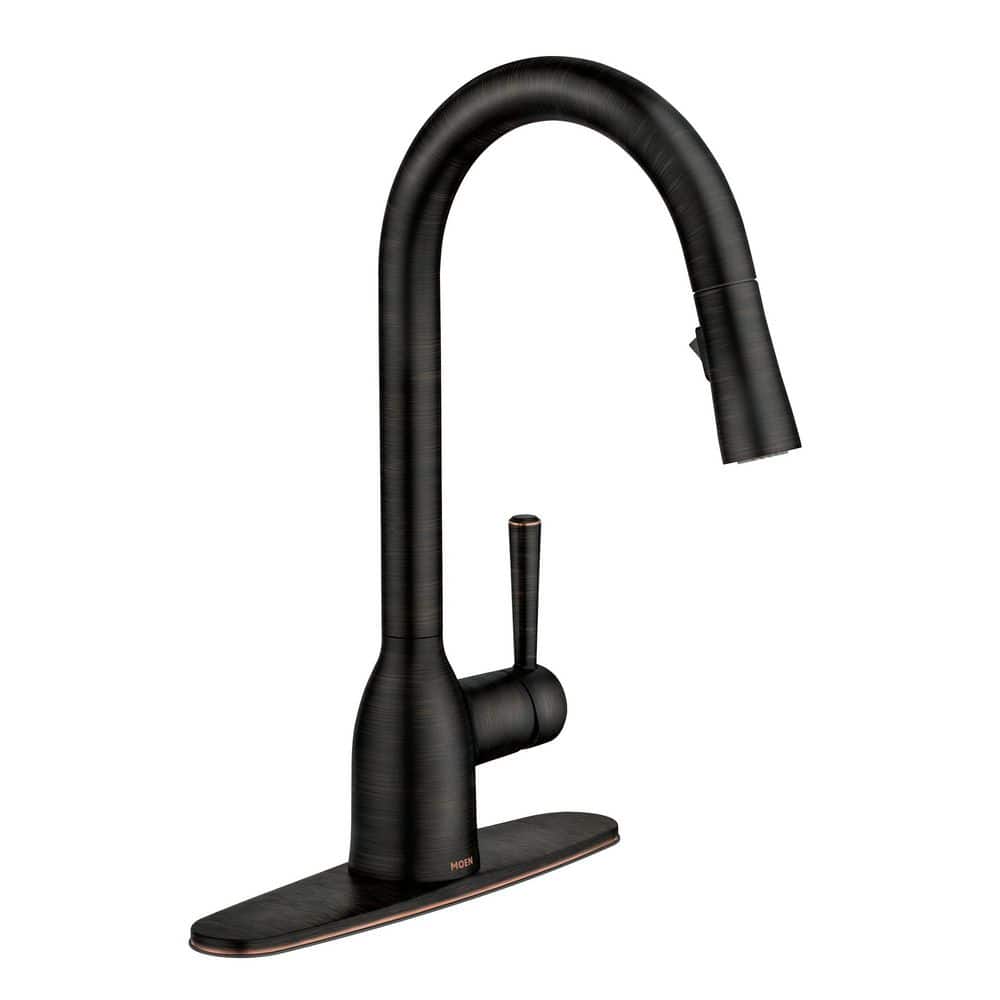 Bronze Transitional Kitchen Faucet with Pull-Out Spray
