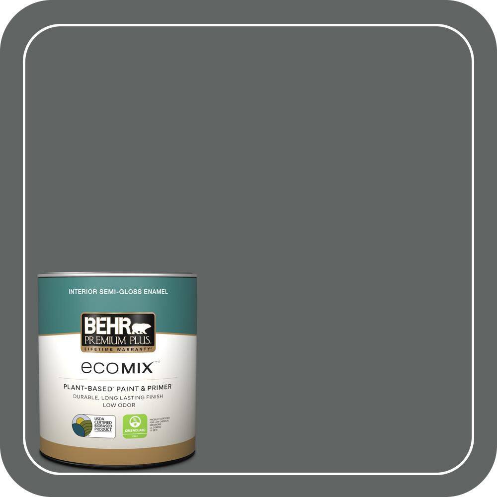 1 qt. #BXC-41 Charcoal Semi-Gloss Enamel EcoMix Plant-Based Interior Paint & Primer price history on PriceWatchPro