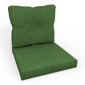 Solid Twill 23 in W x 3 in H Outdoor 1-Piece Deep Seat Dining Chair Cushion Set 1-Count in Green Splash