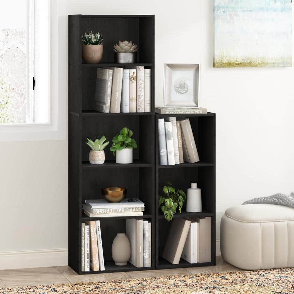 Furinno Luder 5-Tier Reversible Color Open Shelf Bookcase  Blackwood