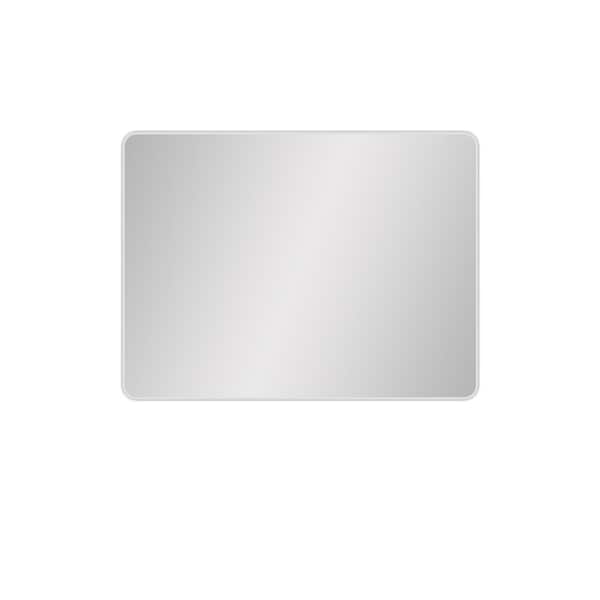 Unbranded 48 in. W x 36 in. H Rectangle Metal Framed Brushed nickel Mirror Modern Design Wall Decor Mirror for Living Room