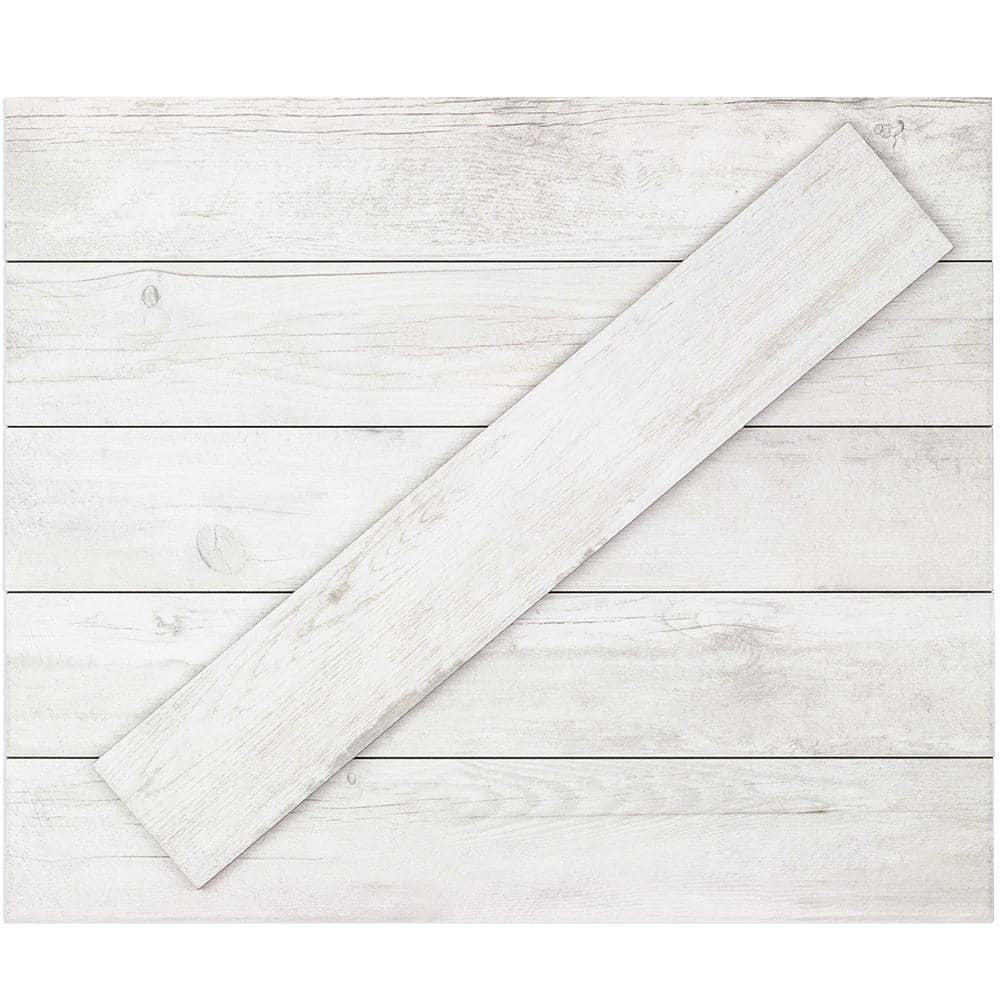 Thicket 4" x 24" White Natural Porcelain Plank Tile