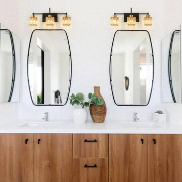 EDISLIVE Orillia 21 in. 3-Light Crystal Bathroom Vanity Light Black and Gold Bathroom Wall Light 81010000059558