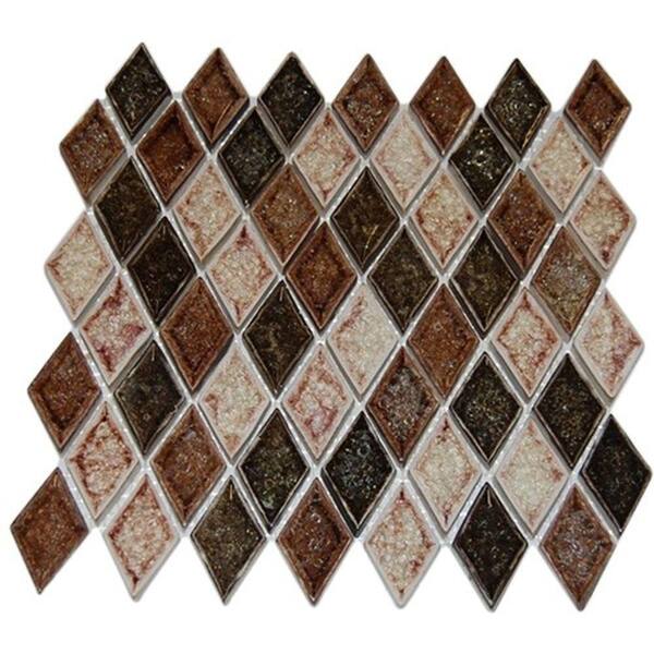 Ivy Hill Tile Roman Selection IL Fango Diamond 12 in. x 12 in. x 8 mm Glass Mosaic Floor and Wall Tile