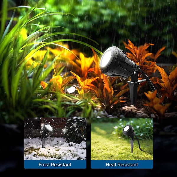 120V Plug in Outdoor Waterproof LED Spotlight with No Bulbs