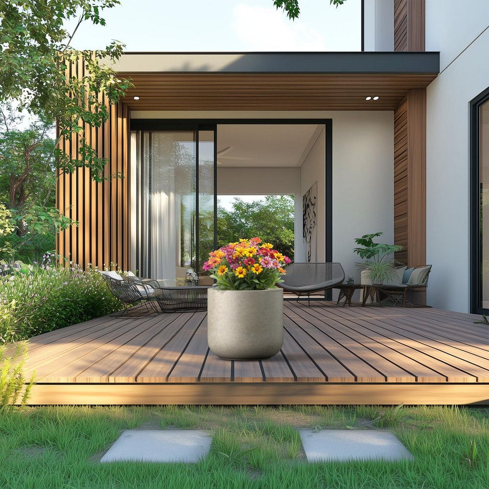 14 in. Medium Light Gray (Enhanced Interior) Concrete Round Planter / Pot with Drainage Holes price history on PriceWatchPro