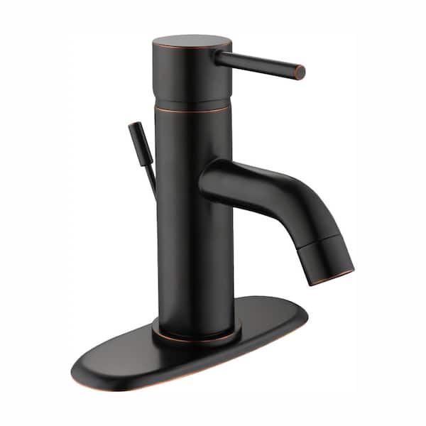 Glacier Bay Modern Single-Handle Single Hole Low-Arc Bathroom Faucet in Bronze