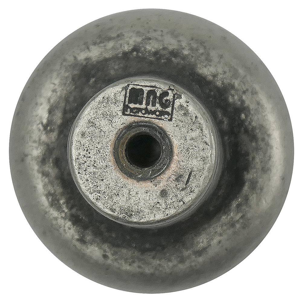 Distressed Pewter Round Metal Cabinet Knob with Mounting Hardware