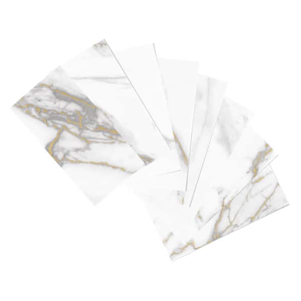 Yipscazo Subway Collection Kara Golden 3 in. x 6 in. PVC Peel and Stick Tile (Sample, 2 Sheets)