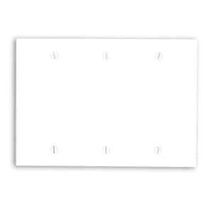 White 3-Gang Blank Plate Wall Plate (1-Pack)