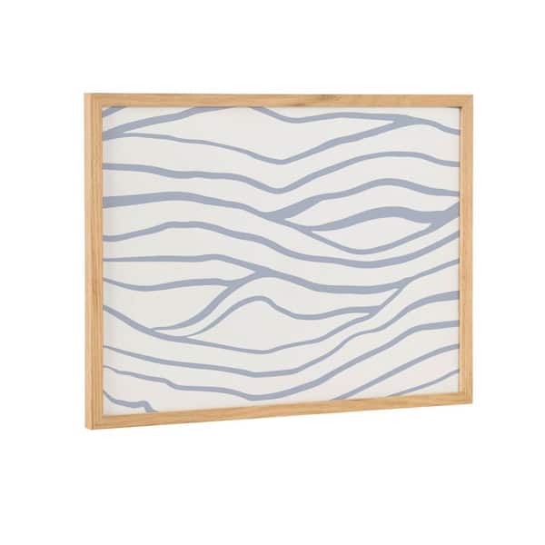 Kate and Laurel Gallery Simple Elegant Coastal Waves by the Creative Bunch Studio Natural Framed Art Print 16 in. x 12 in.