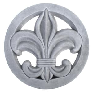 Cast Stone Fleur-De-Lis Stepstone Antique Gray