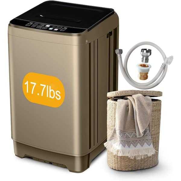 1.38 cu. ft. 17.7 lbs. Full-Automatic Smart Home Top Load Washer, Washing Machine w/ Drain Pump, 10 Wash Program in Gold