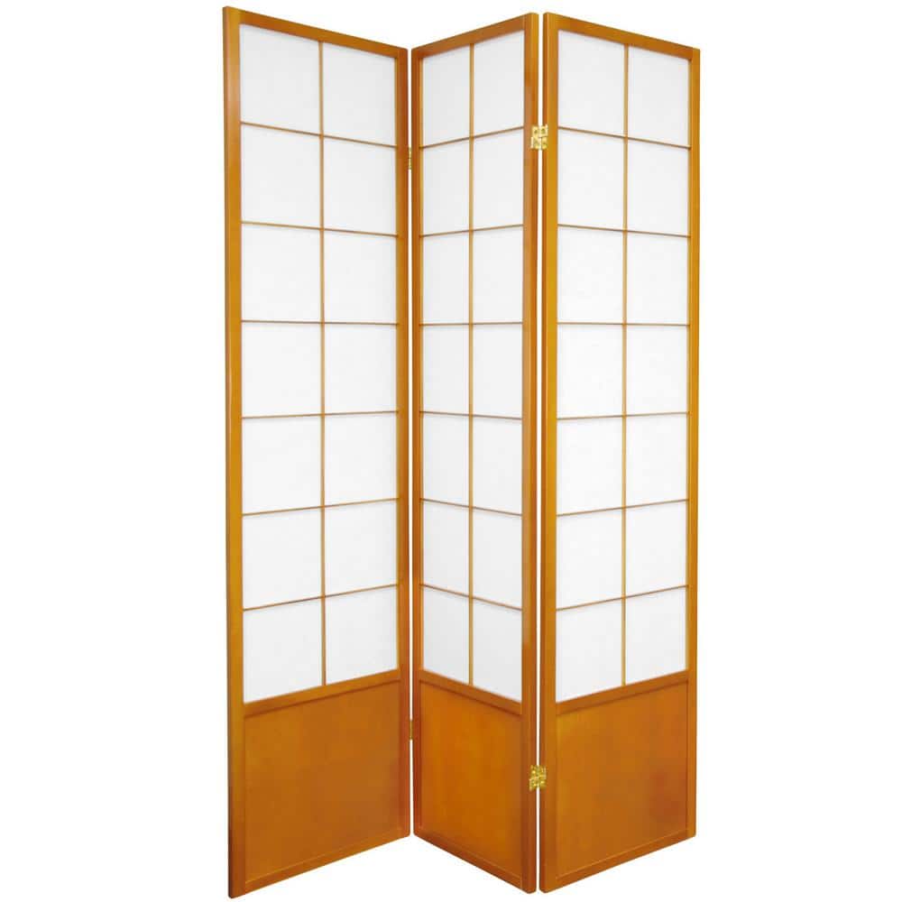 Honey Spruce and Washi Paper 3-Panel Folding Screen