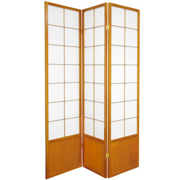 Oriental Furniture 6 ft. Honey 3-Panel Room Divider