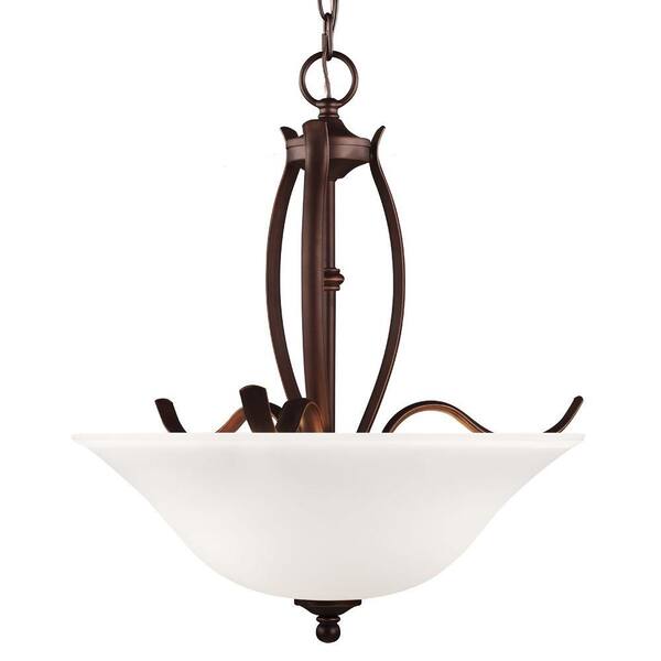 Generation Lighting Standish 3-Light Oil Rubbed Bronze with Highlights Uplight Chandelier Shade