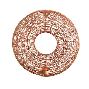 11 in. Wired Copper Circle Wall Sconce Candle Holder