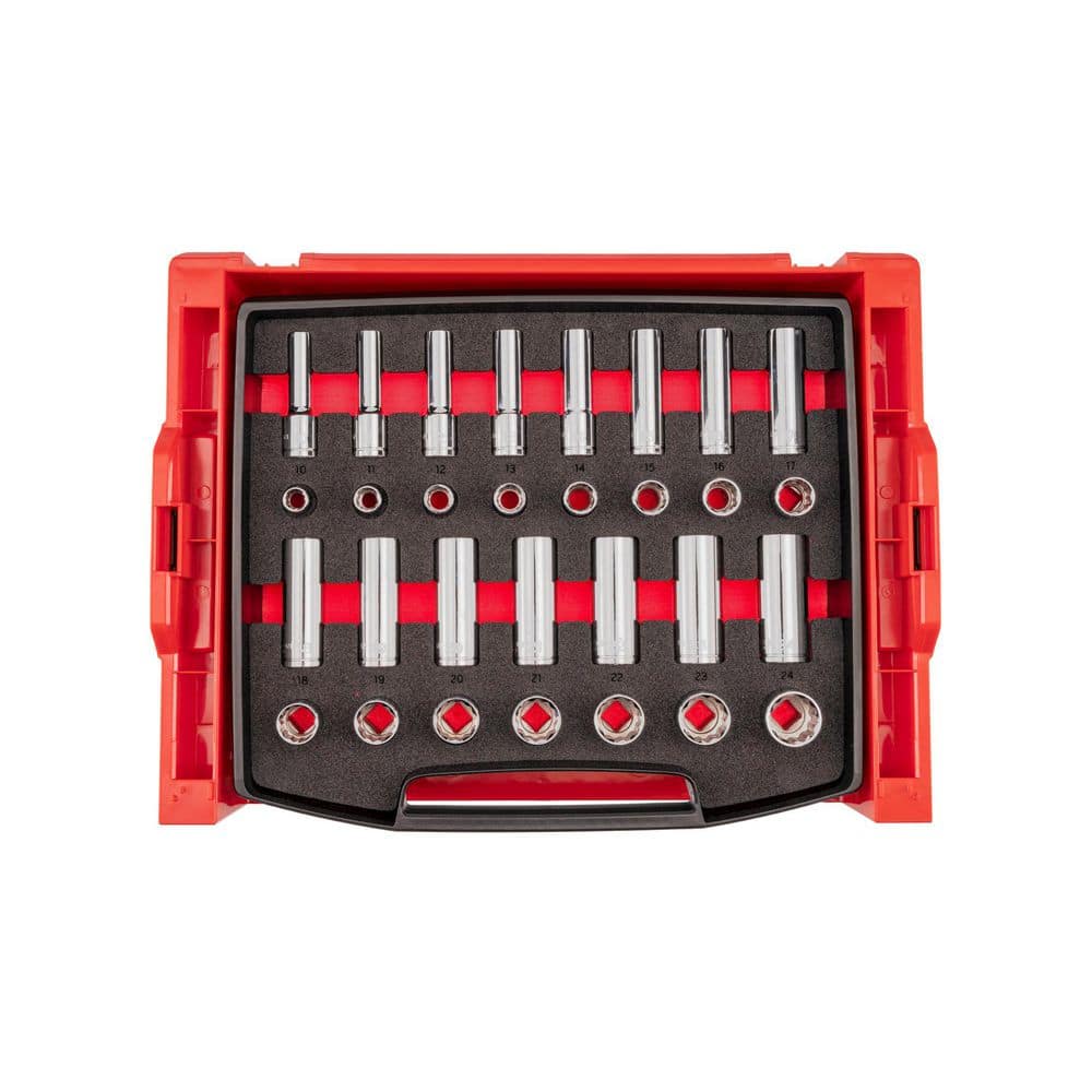 1/2 Inch Drive Shallow and Deep 12-Point Socket Set with Open Top Drawer and Rack, 30-Piece (10-24 mm) price history on PriceWatchPro