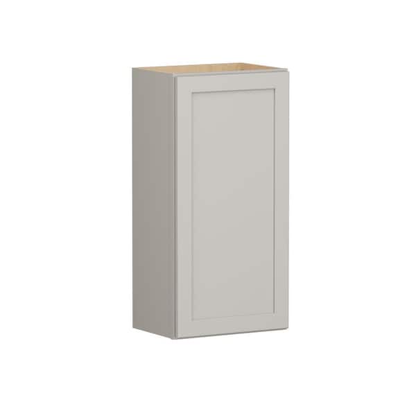 Shaker Full Overlay 18 in. W x 12 in. D x 36 in. H Plywood Assembled Wall Kitchen Cabinet in Stone Gray