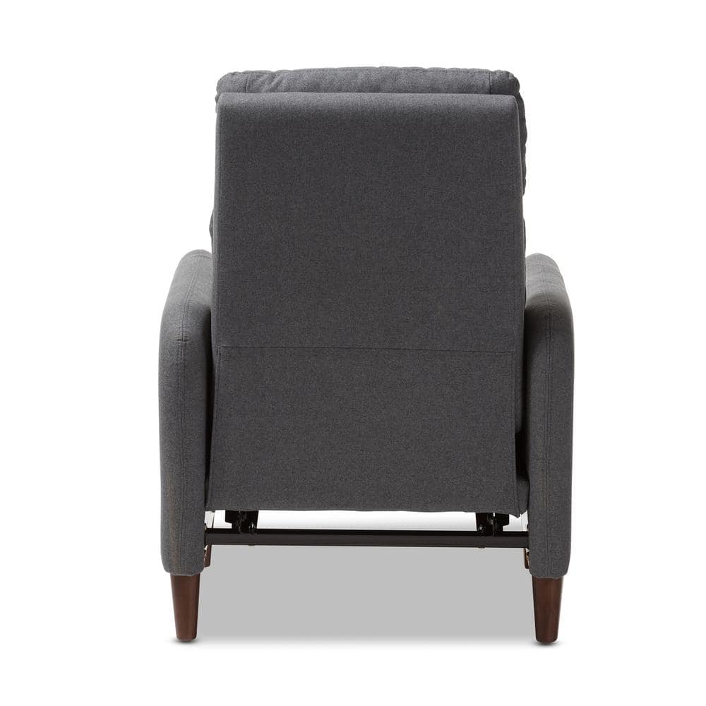 Casanova Mid-Century Modern Gray Fabric Recliner Chair