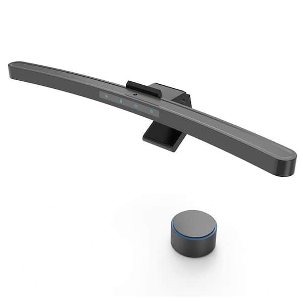 Lukyamzn Curved Monitor Light Bar with Wireless Remote, Auto-Dimming and Camera Base Applicable to All Screens Black (1-Pack)
