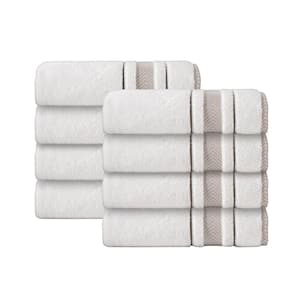 Enchasoft 8-Pieces Cream Turkish Cotton Hand Towels