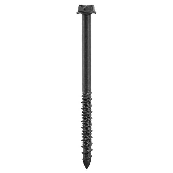1/4 in. x 3-1/4 in. Hex-Washer-Head Black Concrete Anchors (8-Pack)