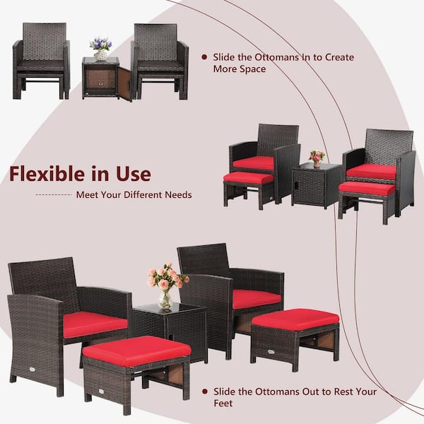 Chair with slide online under ottoman