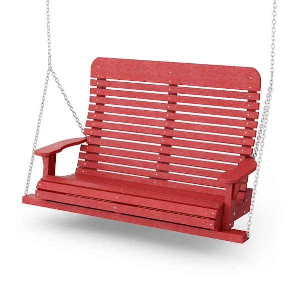 Wildridge Signature 2-Person Cardinal Red Plastic Porch Swing