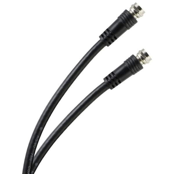 GE 6 ft. RG6 Dual Shield Coaxial Cable F-Type Connectors Black