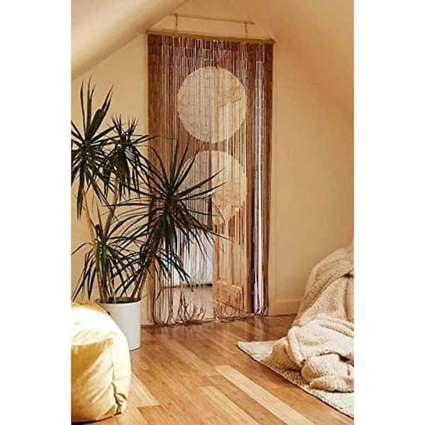 Mgp Bamboo 36 In W X 78 L Light Filtering Beaded Curtain Panel Harmony Dot Bbc 36h The