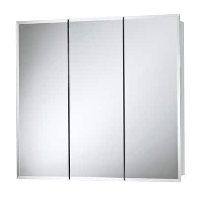 Horizon 36 in. x 28-1/4 in. x 5-1/4 in. Frameless Surface-Mount Bathroom Medicine Cabinet in White