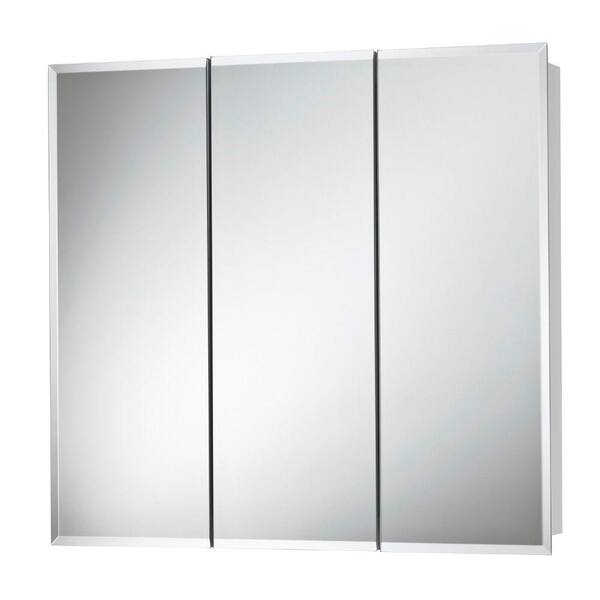 JENSEN Horizon 36 in. W x 28-1/4 in. H x 5-1/4 in. D Frameless Surface-Mount Bathroom Medicine Cabinet in White