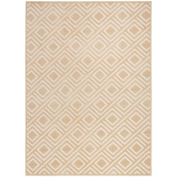 Nourison Casual Taupe 5 ft. x 7 ft. Checker Contemporary Area Rug