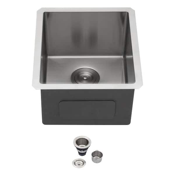 13 in. Bar Sink 16-gauge Stainless Steel Undermount Sink with Bottom Grid