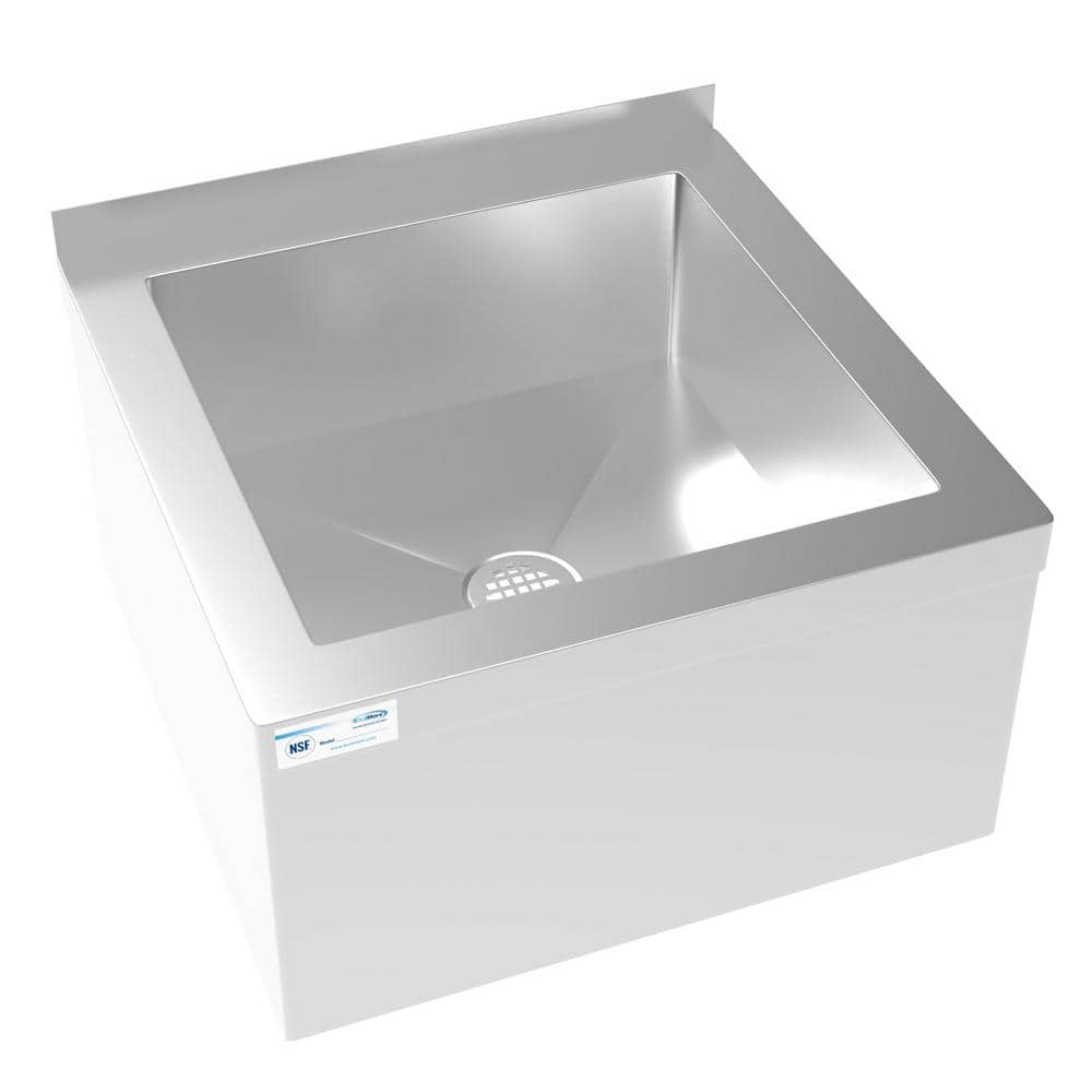 Stainless Steel 24" Utility Mop Sink with Wall Mount