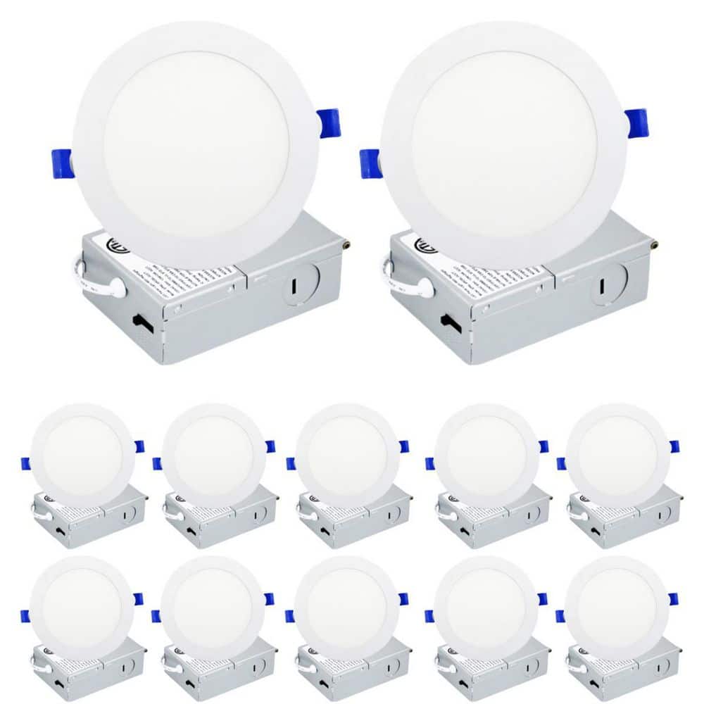 6 in. Adjustable CCT Canless IC Rated Dimmable Indoor, Outdoor Ultra Thin Integrated LED Recessed Lights (12-PACK) price history on PriceWatchPro