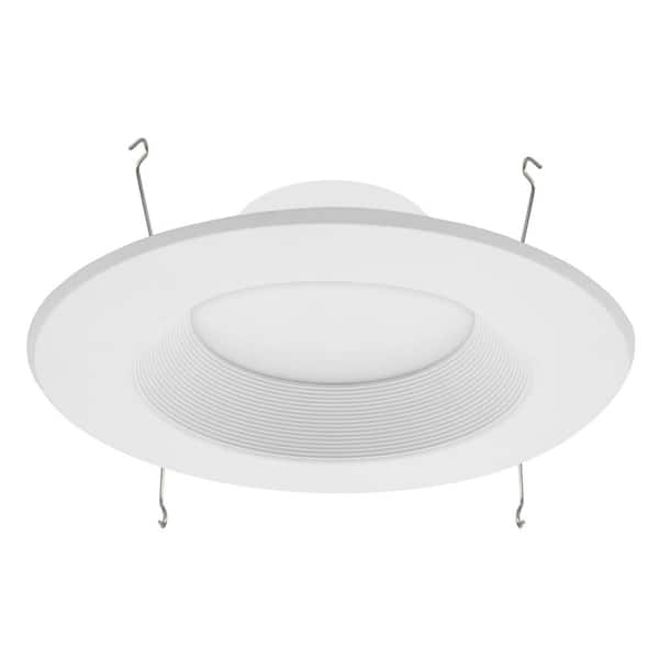 Maxxima 5 in. and 6 in. 2700K Retrofit Recessed Integrated LED Downlight Trim Kit, 950 Lumens, Warm White