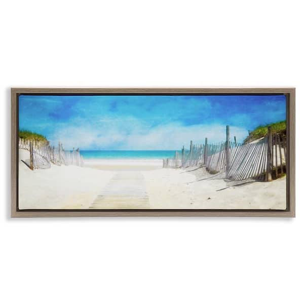 Stupell Industries Dunes Of The Cape by Graffi tee Studios Brown Floater Frame Nature Graphic Art Print 11 in. x 25 in.