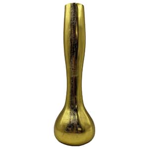 15.5 in. Decorative Aluminum Flute Vase in Gold