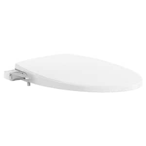 AquaWash Slim Non- Electric Slow Close Bidet Seat for Elongated Toilets in. White