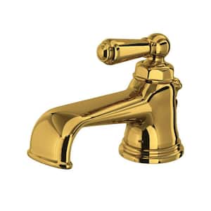 Edwardian Single-Handle Single-Hole Bathroom Faucet with Drain Kit Included in Unlacquered Brass