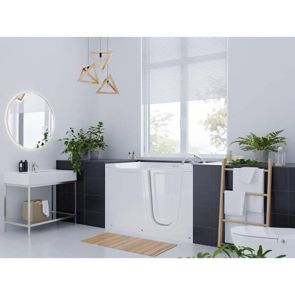 Universal Collection 36 in. L x 60 in. W Right Side Drain Air Jetted Bathtub in White with Aroma and Chroma Therapy