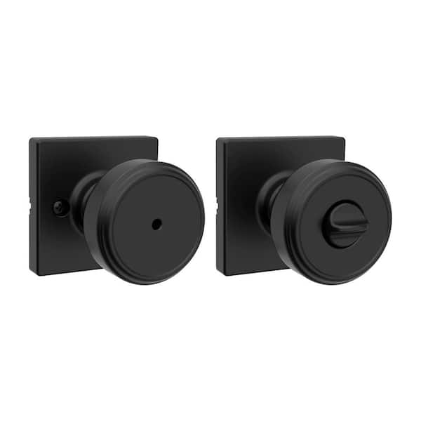 Maven Matte Black Square Bed/Bath Door Knob