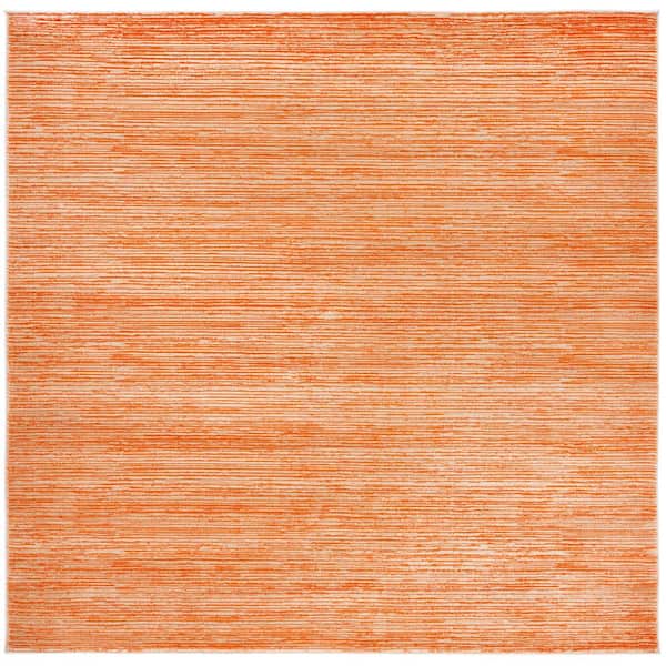 Vision Orange 3 ft. x 3 ft. Solid Marle Square Area Rug