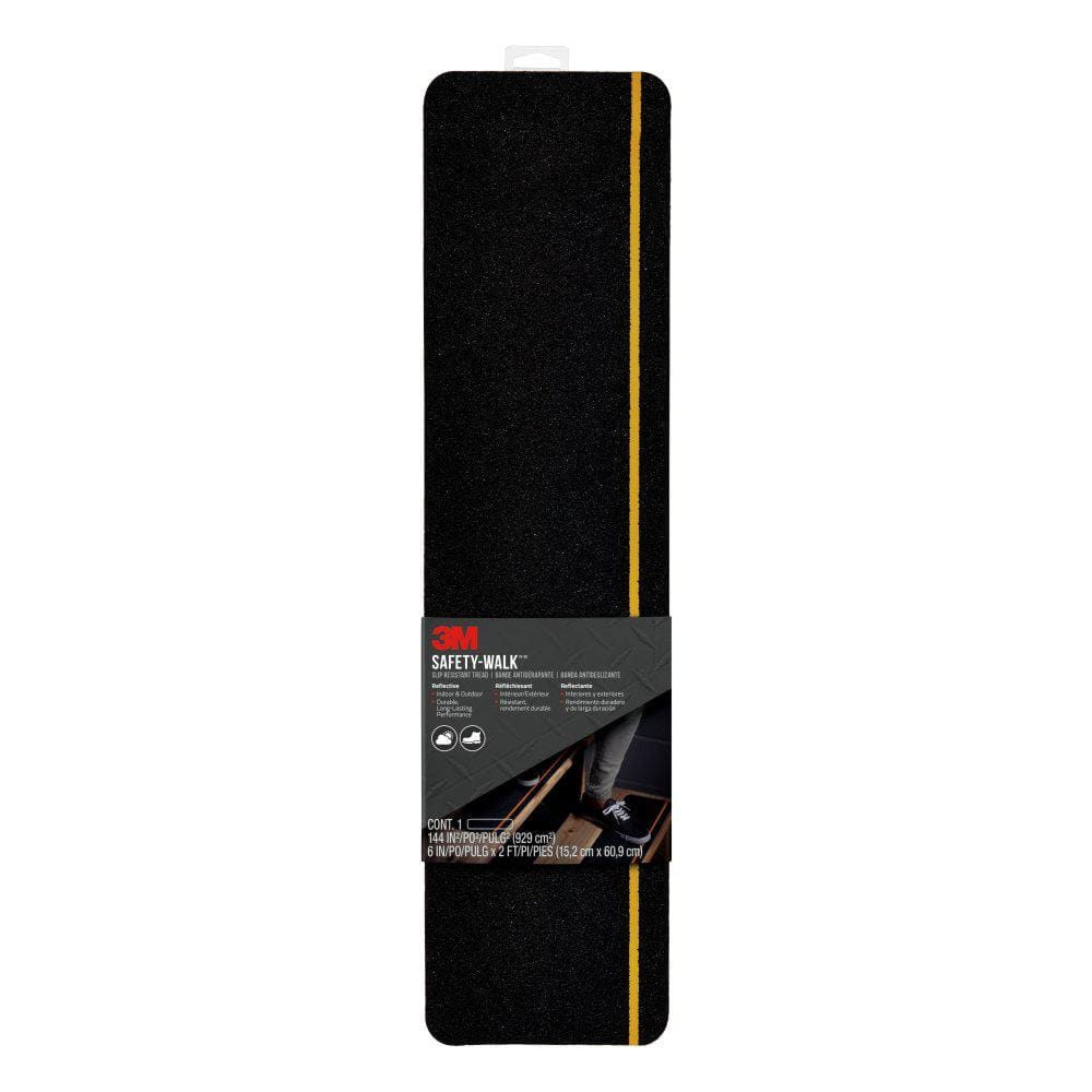 Anti-Slip Tape: Non-Abrasive, Solid, Black, 4 in x 60 ft, 45 mil Tape  Thick, Rubber, 3M™, 300