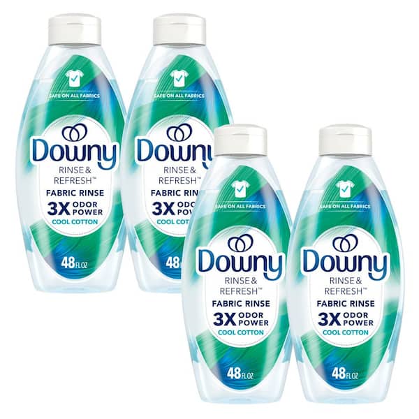 Downy Rinse and Refresh 3X Odor Reomver Cool Cotton Scent Liquid Fabric Softener, 70-Loads, 48 oz., (4-Pack)