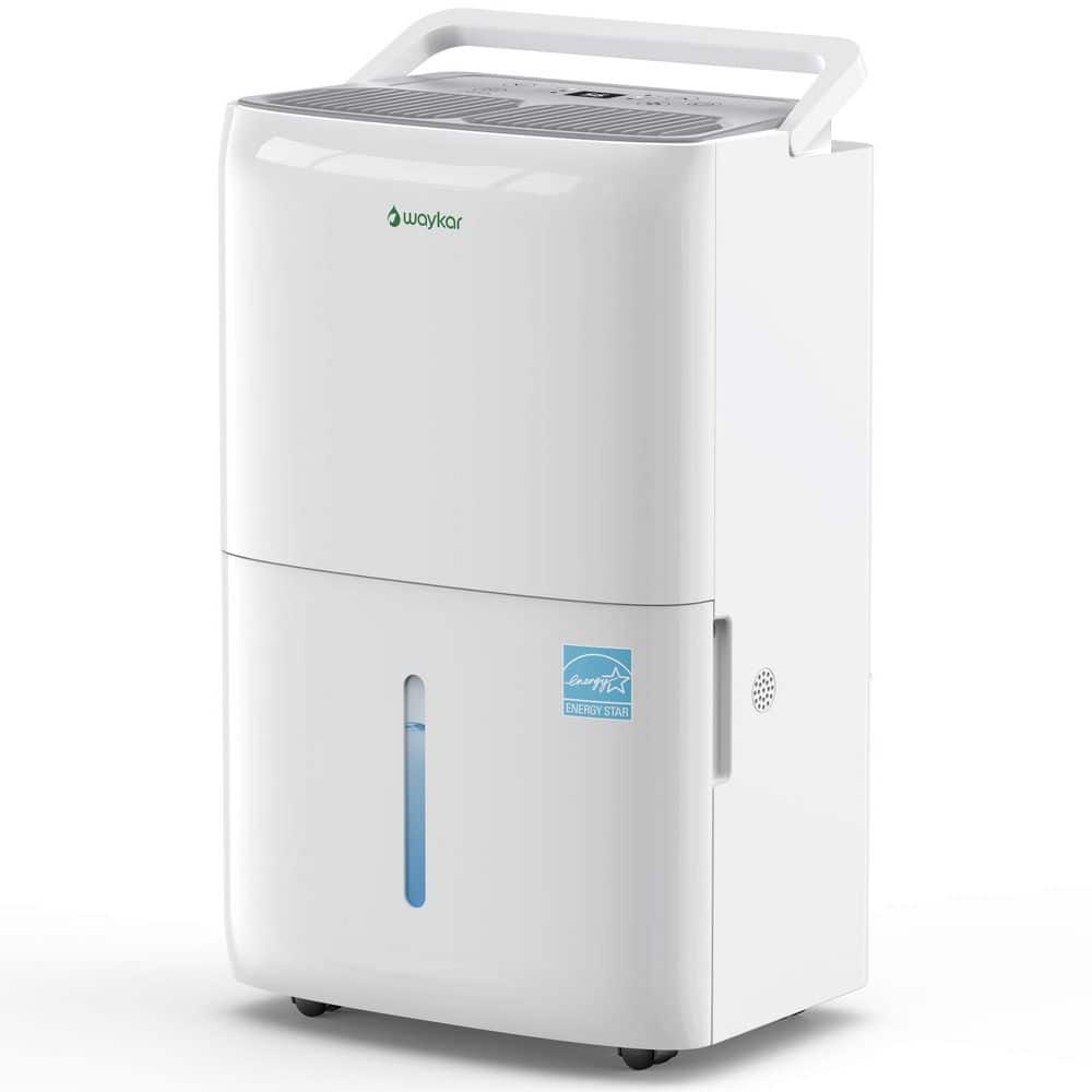80 pt. 5,000 sq. ft. Energy Star Dehumidifier for Basements with Drain Hose,Bucket ,Timer ,Auto defrost in White price history on PriceWatchPro