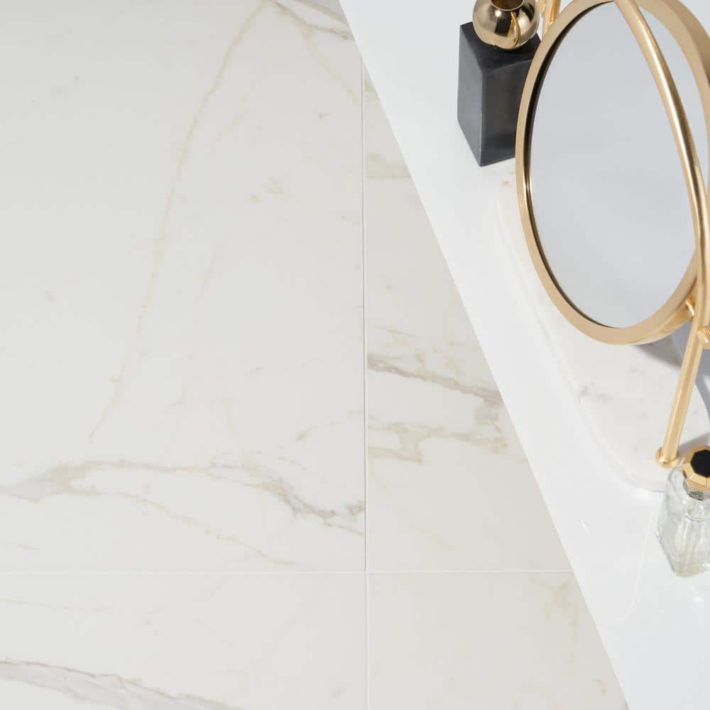 Calacatta White Matte Rectified Porcelain Floor and Wall Tile 24" x 24"