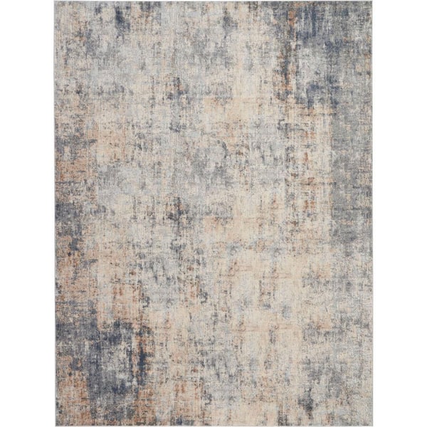 Rustic Textures Grey/Beige 8 ft. x 11 ft. Abstract Contemporary Area Rug